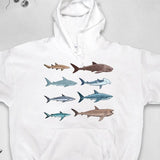 Men's Hoodie Colorful Underwater Pattern Featuring Swimming Sharks Hoodie