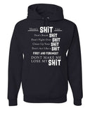 Men's Hoodie Moms List Bold Statement Text Typography Hoodie