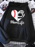 Men's Hoodie Mom Life Mixed Sports Elements Heart Motif Hoodie
