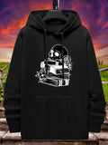 Women's Hoodie Stacked Books With Flowers And Glowing Surreal Skull Hoodie