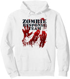 Men's Hoodie Zombie Response Team Bloody Red Handprints Under Bold Text Hoodie