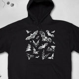 Men's Hoodie Nocturnal Shadows Flying Together Under The Night Sky Bats