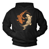 Men's Hoodie Elegant Water Reflection With Colorful Swimming Koi Fish Under Gentle Light Fish