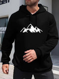 Men's Hoodie Crisp Snow Peaks Under Clear Winter Light Mountain