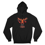 Men's Hoodie Merry Mood Festive Holiday Lights With Cartoon Moose Head