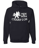 Men's Hoodie Hide Seek Champion Silhouette Among Trees Walking Through Forest