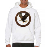 Men's Hoodie Majestic Soaring Eagle In Ornate Circle Surrounded By Gentle Autumn Air Eagle