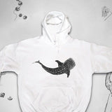 Men's Hoodie Underwater World With Spotted Patterns Gentle Ocean Swimming Whale Shark