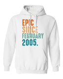 Men's Hoodie Epic Since February Glowing Bold Letters In Vibrant Contrast Hoodie