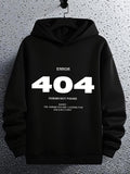 Men's Hoodie Error 404 Human Not Found With Bold Number Design Hoodie