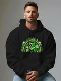 Men's Hoodie Green Clover Among Stars And Magical Rainbow Night Hoodie