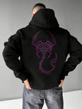 Men's Hoodie Electric Violet Lines Forming An Abstract Shape Of Scorpion