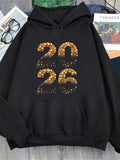 Men's Hoodie Golden Sparkle Confetti Patterned Festive Year Numbers Hoodie