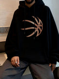 Men's Hoodie Neon Pattern Glowing Abstract Lines On Relaxed Fit Hoodie Basketball