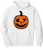 Men's Hoodie Halloween Carved Pumpkin Face With Numbers And Smiling Expression Pumpkin