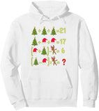 Men's Hoodie Christmas Puzzle With Reindeer Hats And Pine Trees Hoodie