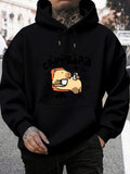 Men's Hoodie Relaxed Cartoon Capybara Sipping Coffee In Cozy Urban Hoodie Capybara