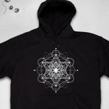 Men's Hoodie Geometric Sacred Lines With Symmetrical Radiating Pattern Hoodie