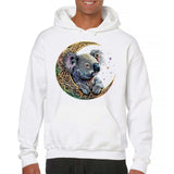 Men's Hoodie Colorful Branches And Moon Embracing A Peaceful Koala