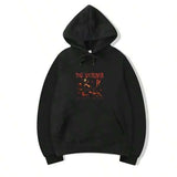 Men's Hoodie Red Abstract Flames With Crackling Embers Across Center Hoodie