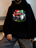Men's Hoodie Splattered Colorful Lights Festive Monster Truck
