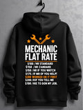 Men's Hoodie Mechanic Flat Rate Orange Wrenches With Bold Lettering Surrounded By Three Stars Hoodie