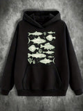 Men's Hoodie Underwater Scene With Glowing Coral And Swimming Ocean Fish