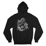 Men's Hoodie Dark Shadowy Night Figure Holding A Scythe Under Moody Skies Grim Reaper