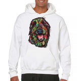 Men's Hoodie Colorful Abstract Paint Strokes Forming Lively Happy Dog