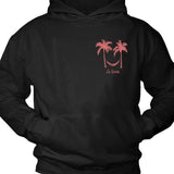 Men's Hoodie La Vibes Pink Palm Trees With Relaxing Hammock Under Night Sky