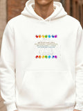 Men's Hoodie Hands In Rainbow Colors Arranged In Two Rows Above Inspirational Quote Hoodie