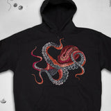 Men's Hoodie Vibrant Tentacles Entwined In Fluid Motion On Majestic Sea Octopus