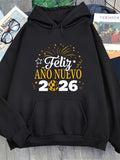 Men's Hoodie Gold Fireworks Sparkling Midnight Celebration With Shimmering Magical New Year