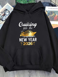 Men's Hoodie Cruising Into The New Year 2026 Golden Ship And Sparkles Hoodie