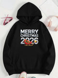 Women's Hoodie Merry Christmas With Festive Sleigh And Glittering Holiday Lights Hoodie