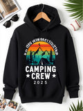 Men's Hoodie Camping Crew 2025 Under Sunset Mountains With Pine Trees And Tent
