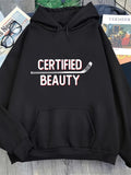 Men's Hoodie Certified Beauty With Hockey Stick On Classic Black Hoodie