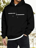 Men's Hoodie Simple Minimalist Horizontal Lines With Modern Typography Hoodie