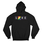 Men's Hoodie Love With Vibrant Stripes Across The Chest Hoodie