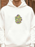 Men's Hoodie Colorful Abstract Organic Shapes Cluster Centered On Cotton Hoodie