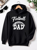 Men's Hoodie Football Dad Bold Text With Classic Football Graphic Dad