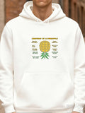 Men's Hoodie Breakdown Of A Pineapple With Cute Fruit Facts And Green Leaves Pineapple