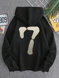 Men's Hoodie Minimalist Beige Cream Patterned Seven Number Hoodie