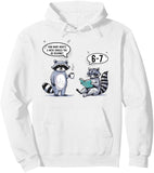 Men's Hoodie Funny Cartoon Raccoons Talking Over Books With Mug In Hand Raccoon