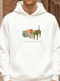 Men's Hoodie I Eat Whatever Curious Cat With Snack Food Boxes