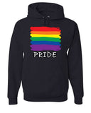 Men's Hoodie Pride Vibrant Rainbow Stripes With Brush Stroke Painted Colors Hoodie