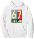 Men's Hoodie Six Seven Bold Retro Blocks On White Hoodie