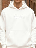 Men's Hoodie Bold Block Letters Centered On Plain White Hoodie Security