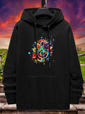 Women's Hoodie Vivid Colorful Splash Surrounding Artistic Music Note Symbol