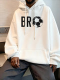 Men's Hoodie Bro Playful Soccer Ball On Clean White Hoodie
